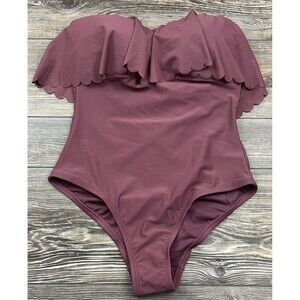 Kona Sol Woman's One Piece Swimsuit Bathing Suit Mulberry Bandeau W/Strap MEDIUM